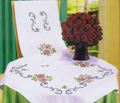 Click/tap for more details of Roses and Swirls Table Covers (embroidery) by Deco-Line