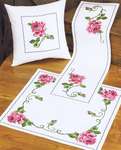 Click for more details of Roses Table Mats and Cushion (cross stitch) by Permin of Copenhagen