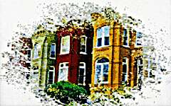 Click for more details of Row House #1 (cross stitch) by Ronnie Rowe Designs
