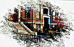 Click for more details of Row Houses #3 (cross stitch) by Ronnie Rowe Designs