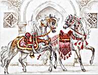 Click/tap for more details of Royal Horses (cross stitch) by Magic Needle