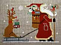 Click for more details of Rudolph and Santa (cross stitch) by Twin Peak Primitives