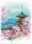 Click/tap for more details of Sakura - Pagoda (cross stitch) by Riolis