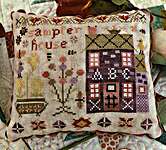 Click/tap for more details of Sampler House (cross stitch) by Pansy Patch Quilts and Stitchery