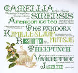 Click/tap for more details of Sampler of Tea (cross stitch) by Thea Gouverneur