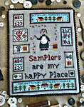 Click/tap for more details of Samplers are my Happy Place (cross stitch) by Romy's Creations