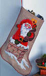 Santa and Chimney Christmas Stocking