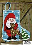 Click/tap for more details of Santa and Deer Mini Stocking (cross stitch) by Permin of Copenhagen
