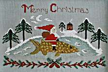 Click/tap for more details of Santa at the Lake (cross stitch) by By The Bay Needleart