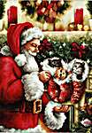 Click for more details of Santa Claus and Kittens (cross stitch) by Luca - S