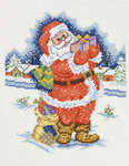 Click/tap for more details of Santa Claus (cross stitch) by Eva Rosenstand