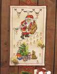 Click/tap for more details of Santa Claus on the Stairs Advent Calendar (cross stitch) by Permin of Copenhagen