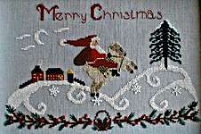 Click/tap for more details of Santa in the Country (cross stitch) by By The Bay Needleart