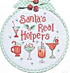 Click/tap for more details of Santa's Helpers (cross stitch) by Sue Hillis Designs