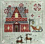 Click/tap for more details of Santa's House (cross stitch) by Cottage Garden Samplings