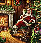 Click for more details of Santa's Rest by the Chimney (cross stitch) by Letistitch