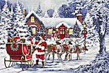 Click/tap for more details of Santa's Visit (cross stitch) by Luca - S