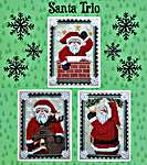 Click/tap for more details of Santa Trio (cross stitch) by Waxing Moon Designs