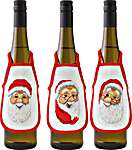 Click/tap for more details of Santa Wine Bottle Aprons 2025 (cross stitch) by Permin of Copenhagen