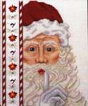 Click/tap for more details of Santa with Buttons (cross stitch) by Stoney Creek