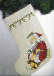 Click for more details of Santa with Toys Christmas Stocking (cross stitch) by Permin of Copenhagen