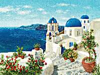 Click/tap for more details of Santorini (cross stitch) by Riolis