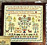Click/tap for more details of Sarah Bowman 1828 (cross stitch) by From The Heart