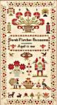 Click/tap for more details of Sarah Fletcher 1841 (cross stitch) by Hands Across the Sea Samplers
