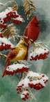 Click for more details of Scarlet and Snow Cardinals (cross stitch) by Vervaco
