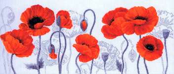 Click for more details of Scarlet Poppies (cross stitch) by Riolis