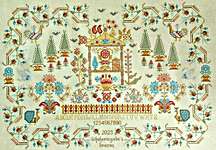 Click/tap for more details of Scheherazade's Dream - 1001 Nights (cross stitch) by Twin Peak Primitives