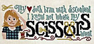 Click/tap for more details of Scissors Sleuth and Shear Madness (cross stitch) by Silver Creek Samplers