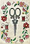 Click for more details of Scissors With Flowers (cross stitch) by Tiny Modernist