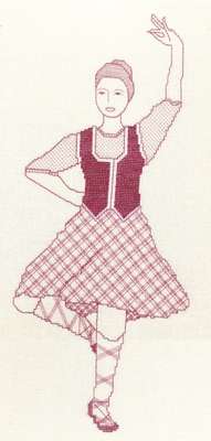 Click for more details of Scottish Highland Dancer (blackwork) by Anne Peden