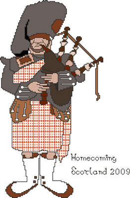 Click for more details of Scottish Piper (cross stitch) by Anne Peden