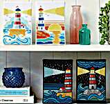 Click for more details of Seashore Lighthouses (cross stitch) by Tiny Modernist