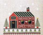 Click/tap for more details of Seasons Greeting Cabin (cross stitch) by Stoney Creek