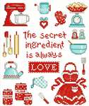 Click/tap for more details of Secret Ingredient (cross stitch) by Sue Hillis Designs