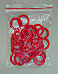 Set of 24 Red Plastic Rings - Pack of 24