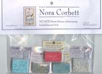 Click/tap for more details of Seven Swans a Swimming Embellishment Pack (beads and treasures) by Nora Corbett