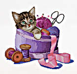 Sewing Basket Kitten