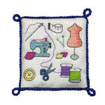 Click/tap for more details of Sewing Pincushion (cross stitch) by Textile Heritage