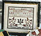 Click/tap for more details of She Hath Wings - Elizabeth Mounsey (cross stitch) by 1897 Schoolhouse Samplers