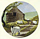 Click/tap for more details of Sheep Track (cross stitch) by John Clayton