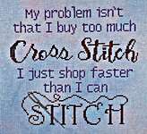 Click/tap for more details of Shop Faster (cross stitch) by Rosie and Me