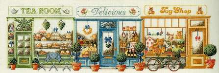 Click for more details of Shopping Street (cross stitch) by Permin of Copenhagen