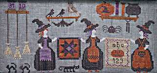 Click/tap for more details of Show & Tell At The Witches Retreat (cross stitch) by Thistles