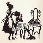 Click for more details of Silhouette - Lady Dressing (cross stitch) by Eva Rosenstand
