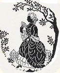 Silhouette - Lady strolling in her garden