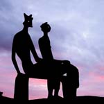 Click for more details of Silhouette of the King and Queen (photograph) by Margaret Elliot
